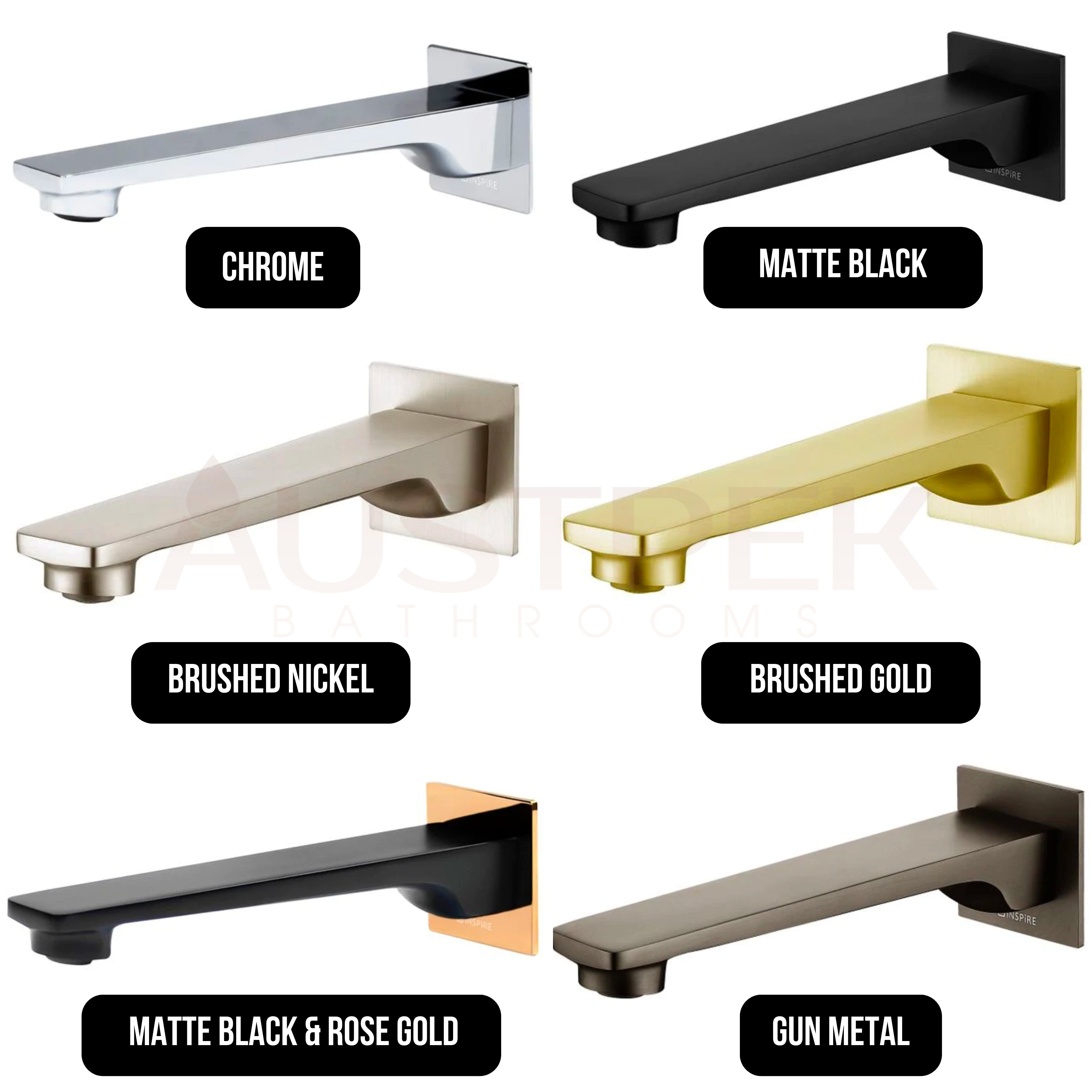 INSPIRE ZEVIO BATH SPOUT MATTE BLACK AND ROSE GOLD