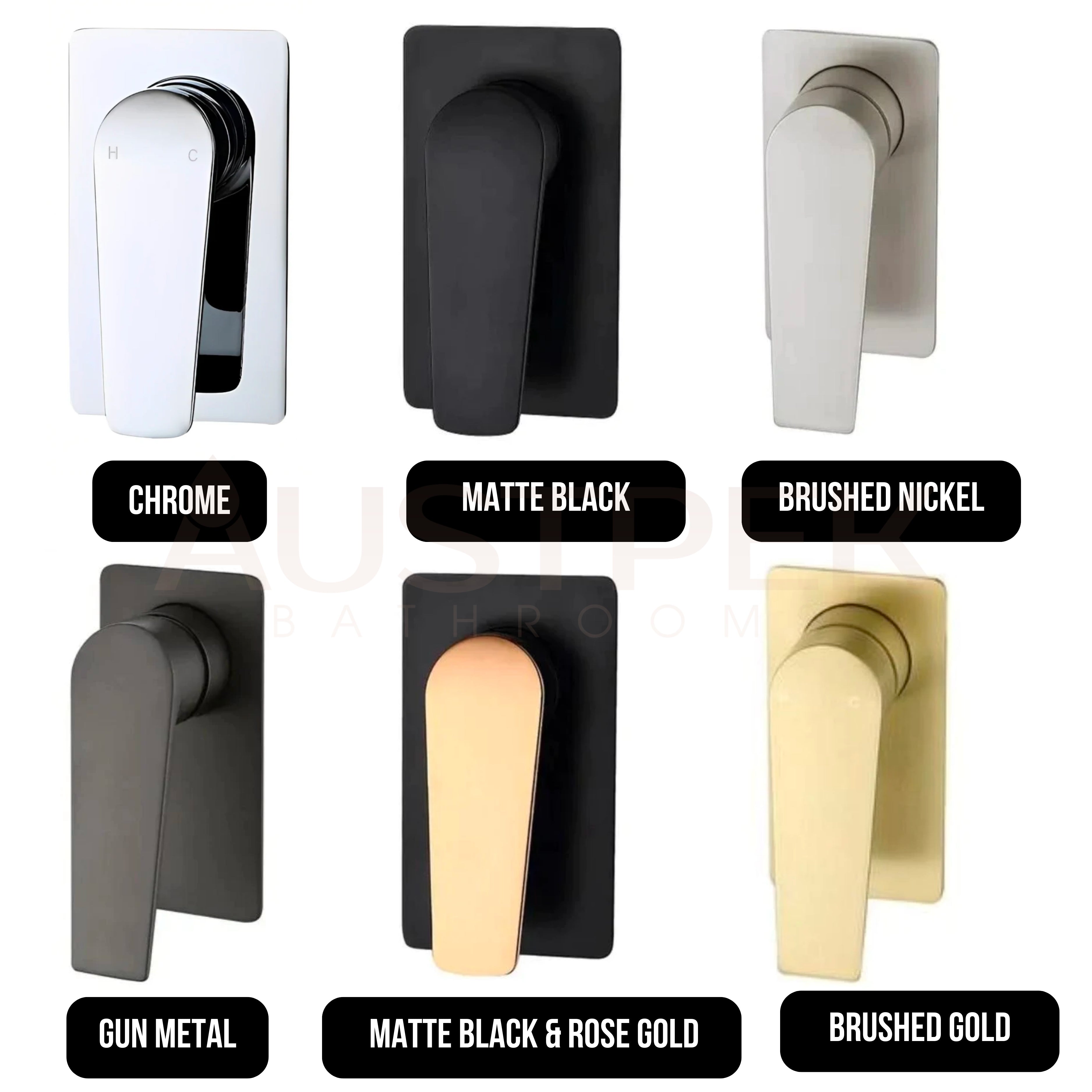 INSPIRE ZEVIO SHOWER WALL MIXER 125MM MATTE BLACK AND ROSE GOLD