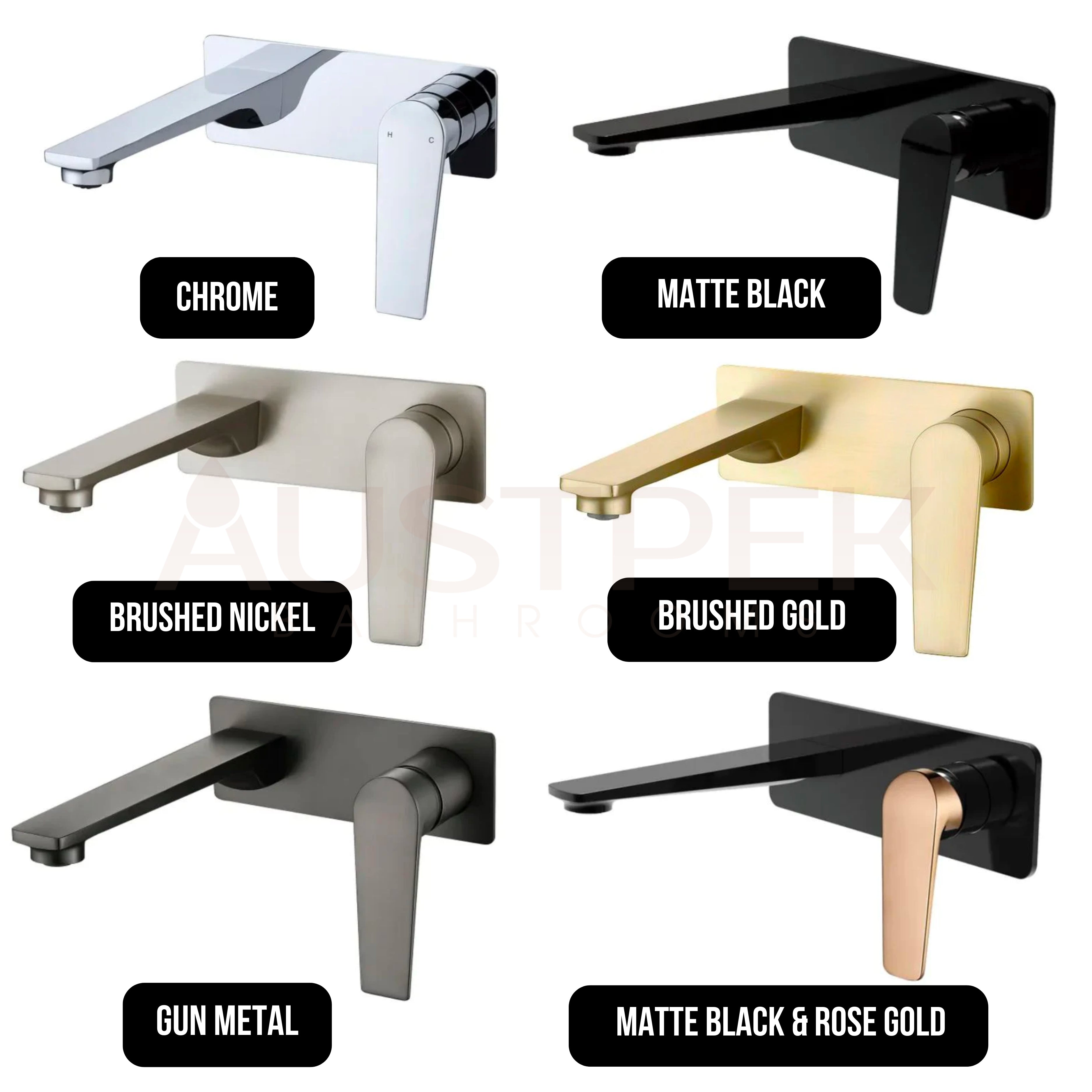 INSPIRE ZEVIO WALL BASIN MIXER BRUSHED GOLD