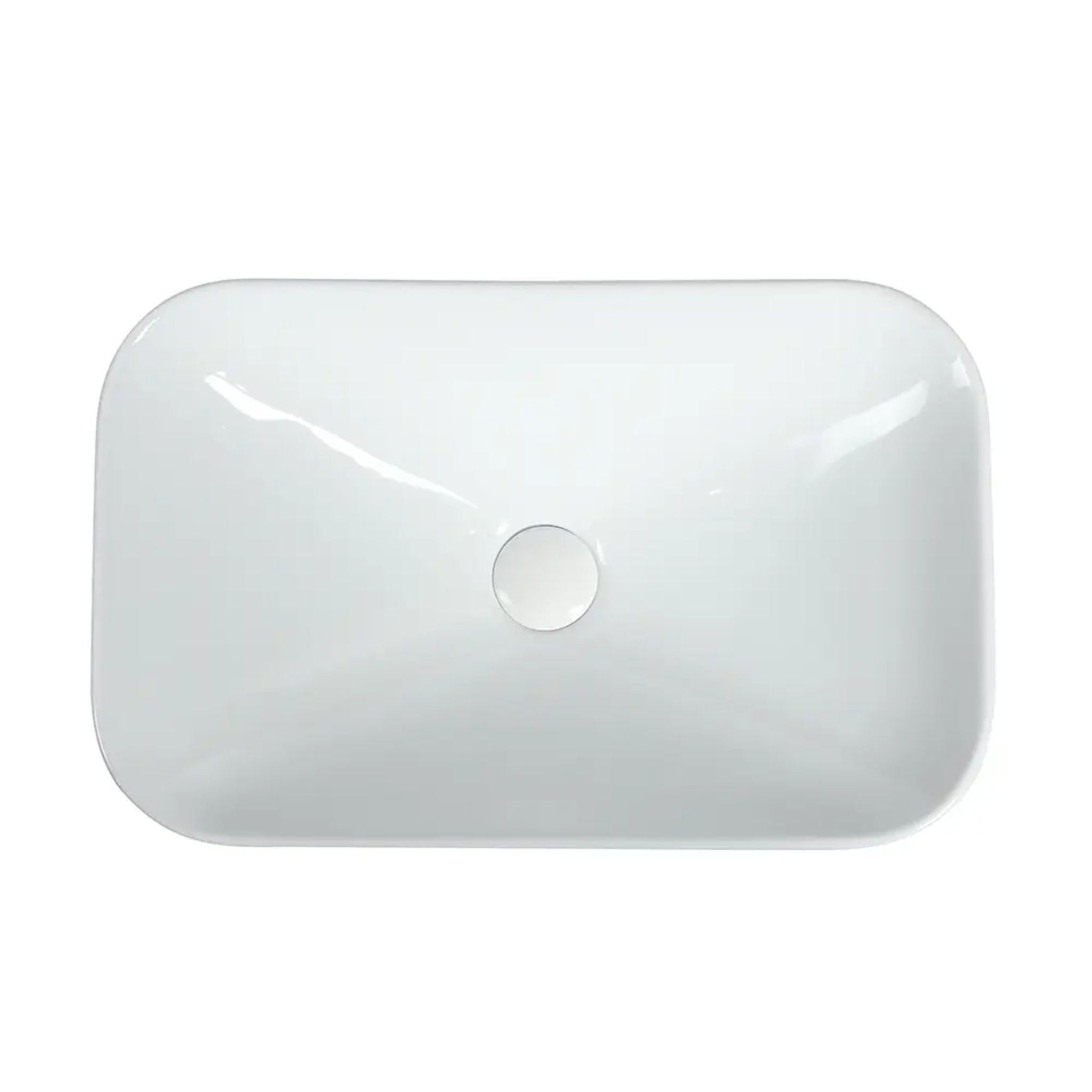 ZUMI GOCCIA SEMI-RECESSED AND DROP IN CERAMIC BASIN GLOSS WHITE 535MM