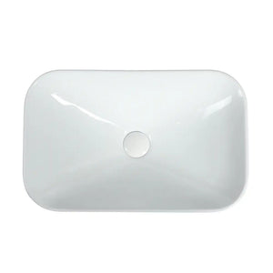 ZUMI GOCCIA SEMI-RECESSED AND DROP IN CERAMIC BASIN GLOSS WHITE 535MM