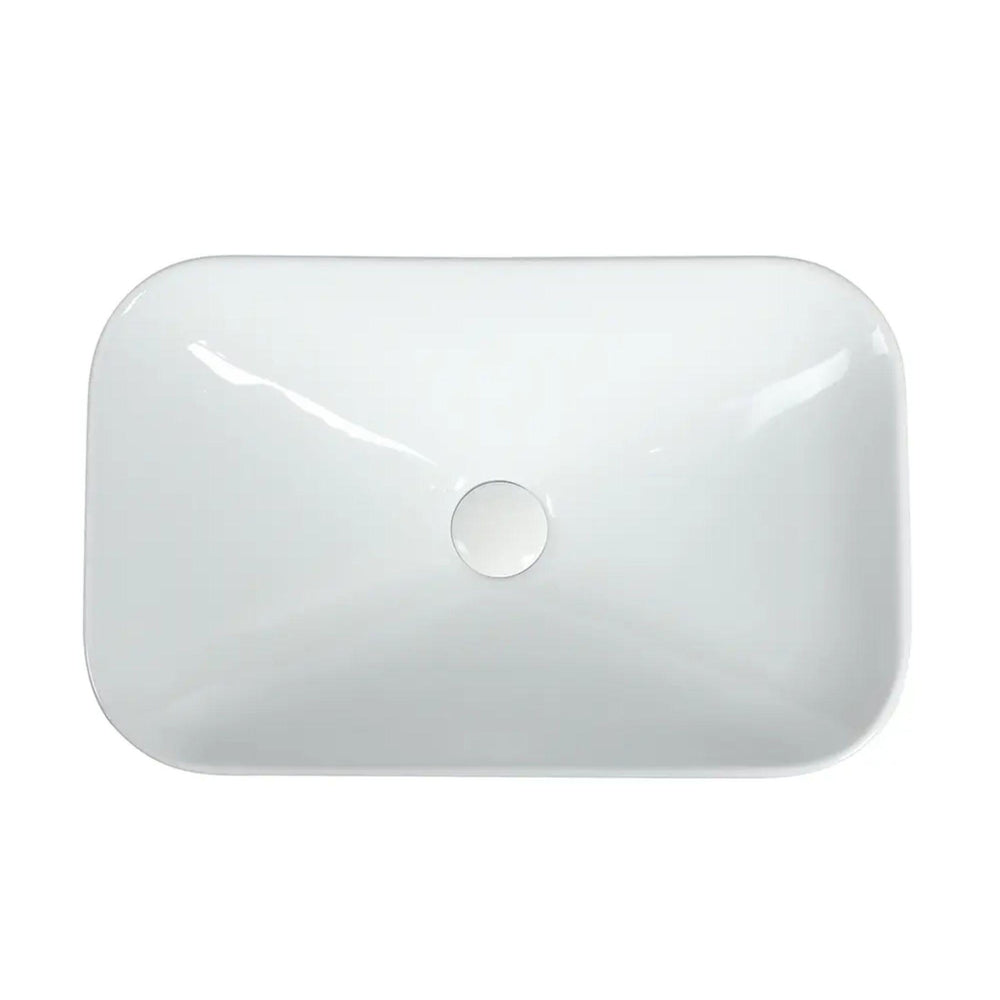 ZUMI GOCCIA SEMI-RECESSED AND DROP IN CERAMIC BASIN GLOSS WHITE 535MM