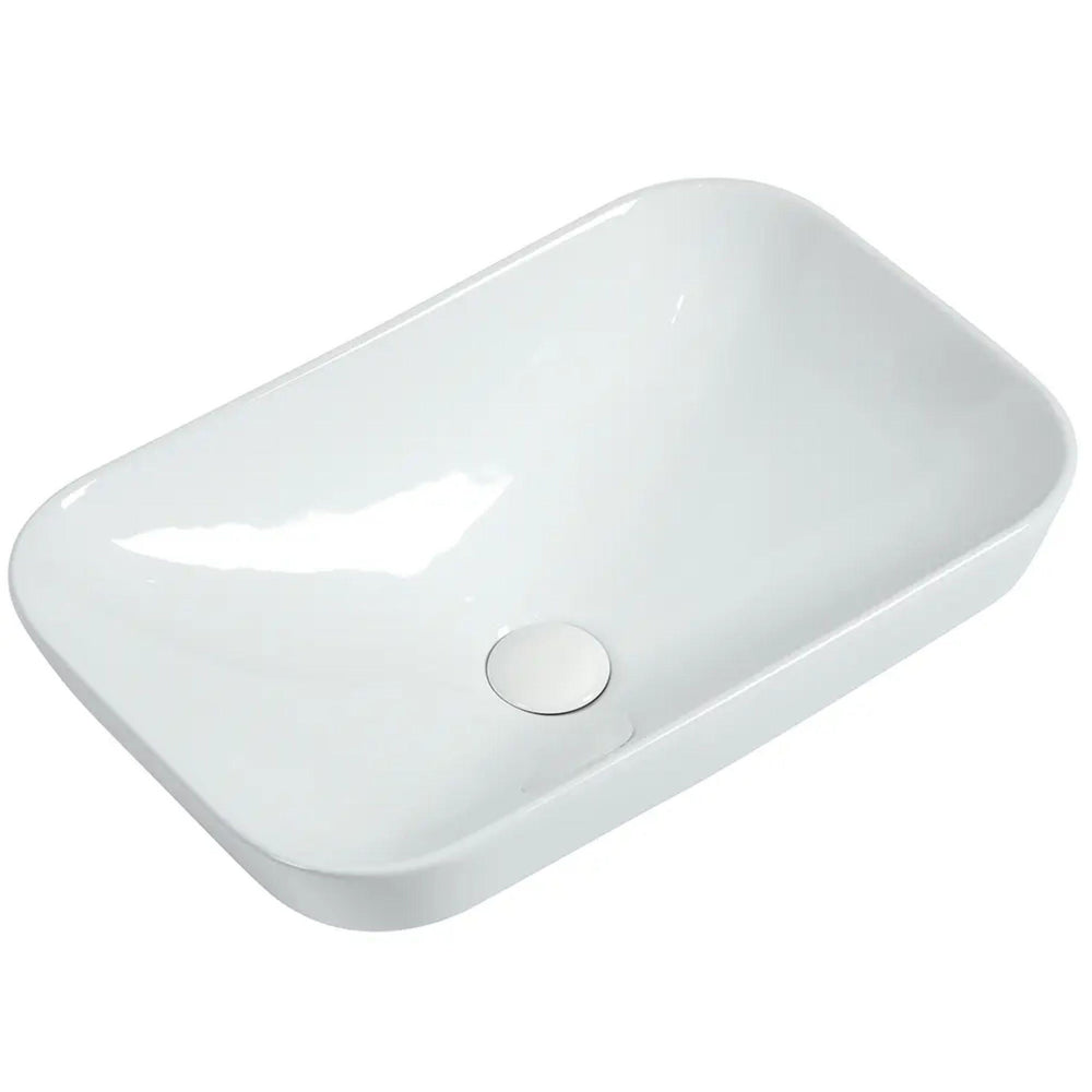 ZUMI GOCCIA SEMI-RECESSED AND DROP IN CERAMIC BASIN GLOSS WHITE 535MM