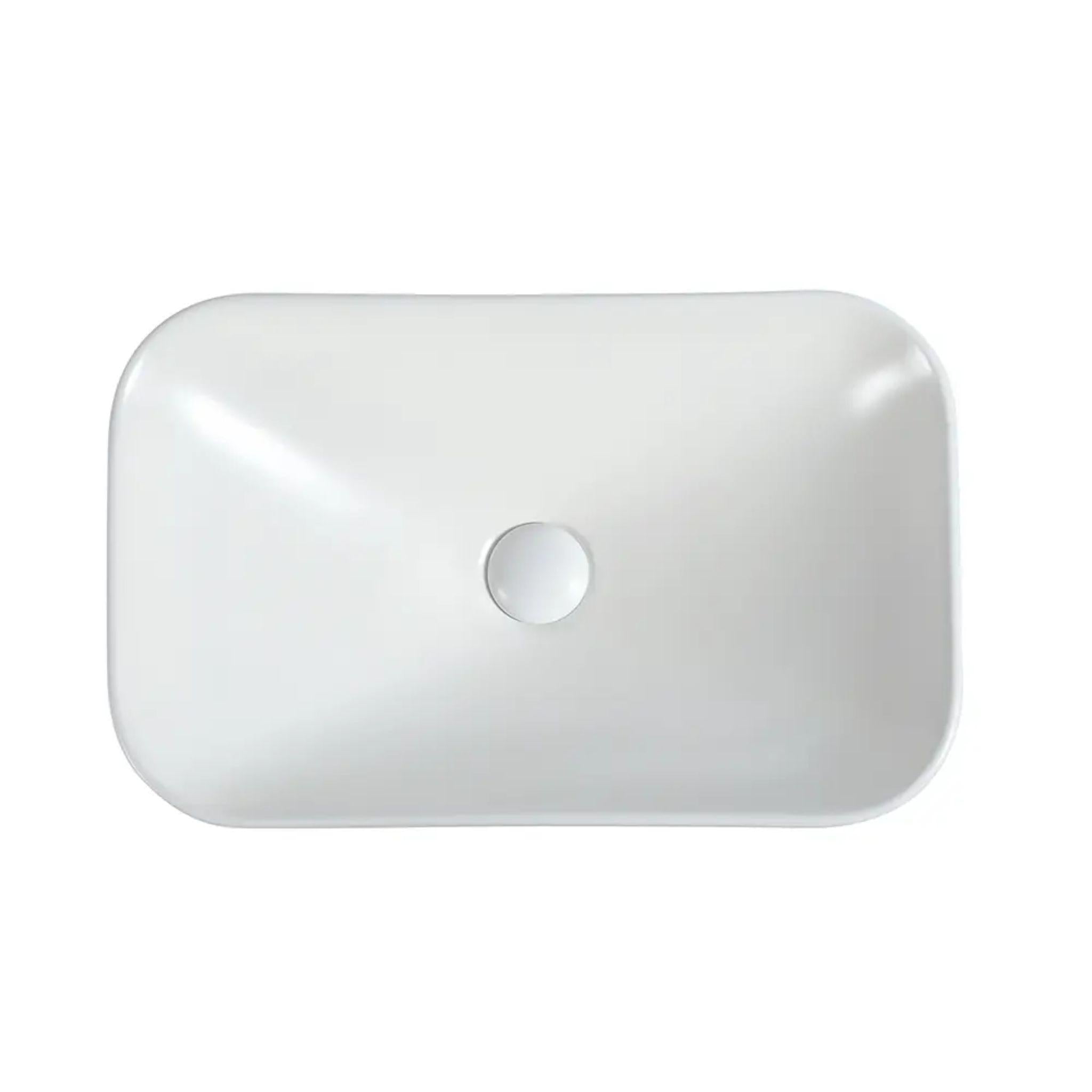 ZUMI GOCCIA SEMI-RECESSED AND DROP IN CERAMIC BASIN MATTE WHITE 535MM