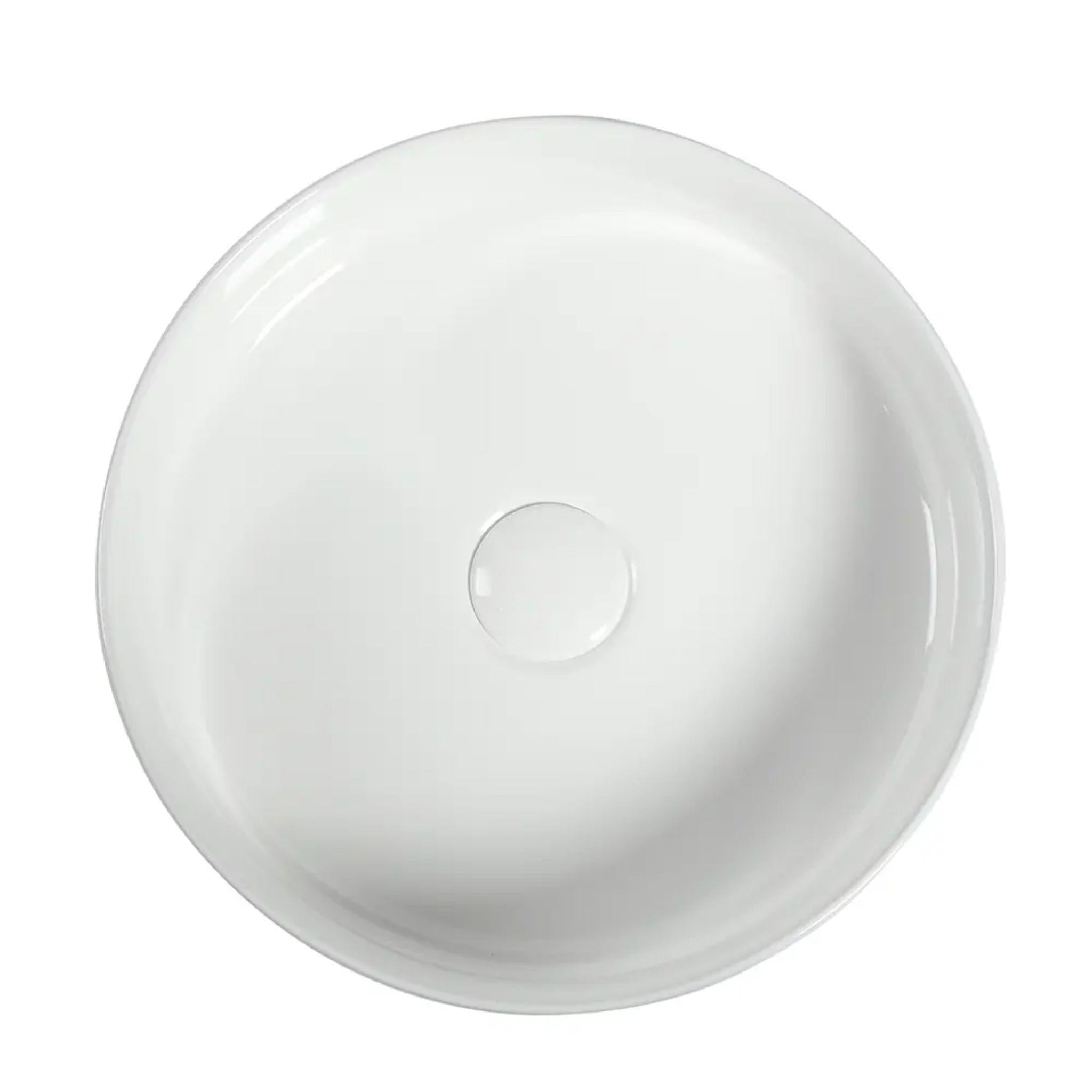 ZUMI LVIA SEMI-RECESSED AND DROP-IN CERAMIC BASIN GLOSS WHITE 400MM