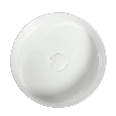 ZUMI LVIA SEMI-RECESSED AND DROP-IN CERAMIC BASIN GLOSS WHITE 400MM