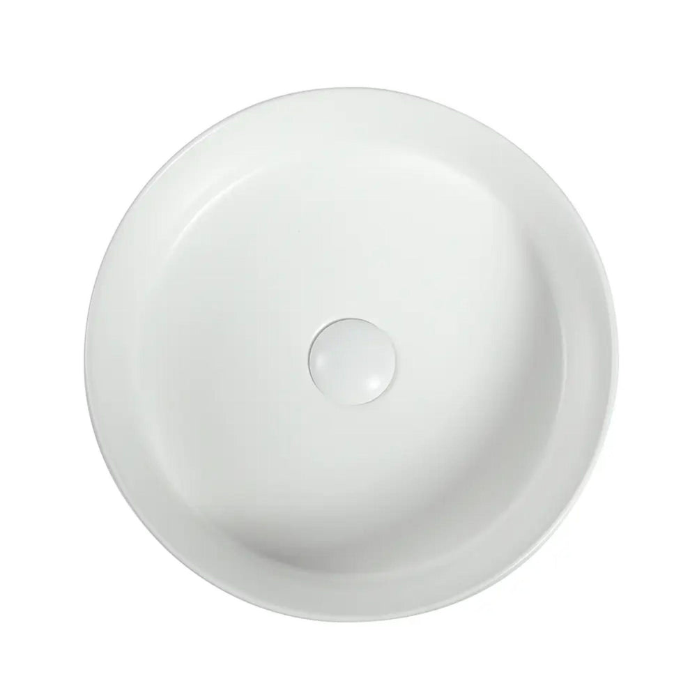 ZUMI LVIA SEMI-RECESSED AND DROP-IN CERAMIC BASIN MATTE WHITE 400MM