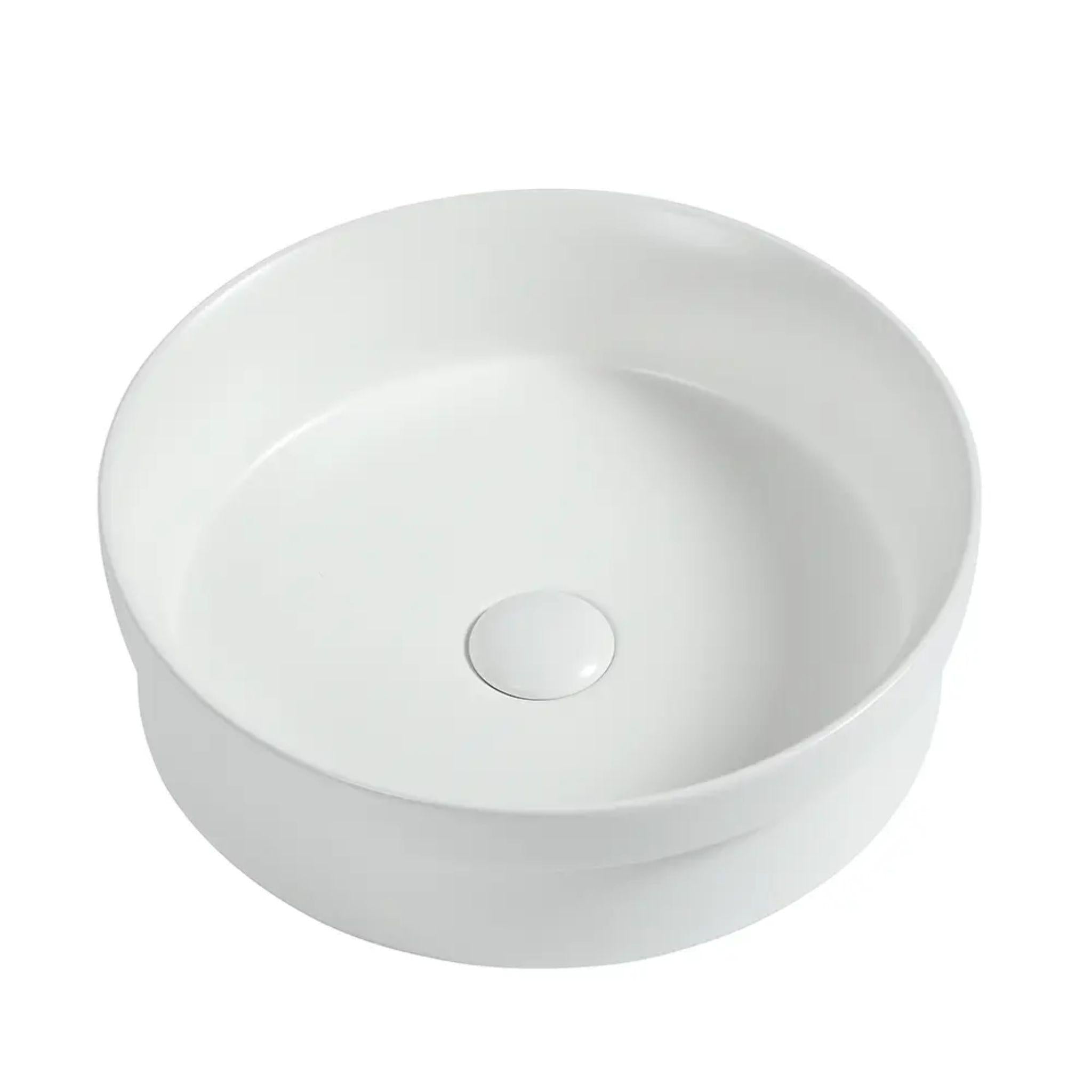 ZUMI LVIA SEMI-RECESSED AND DROP-IN CERAMIC BASIN MATTE WHITE 400MM