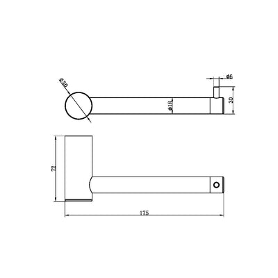 NERO ZEN TOILET ROLL HOLDER 175MM BRUSHED NICKEL