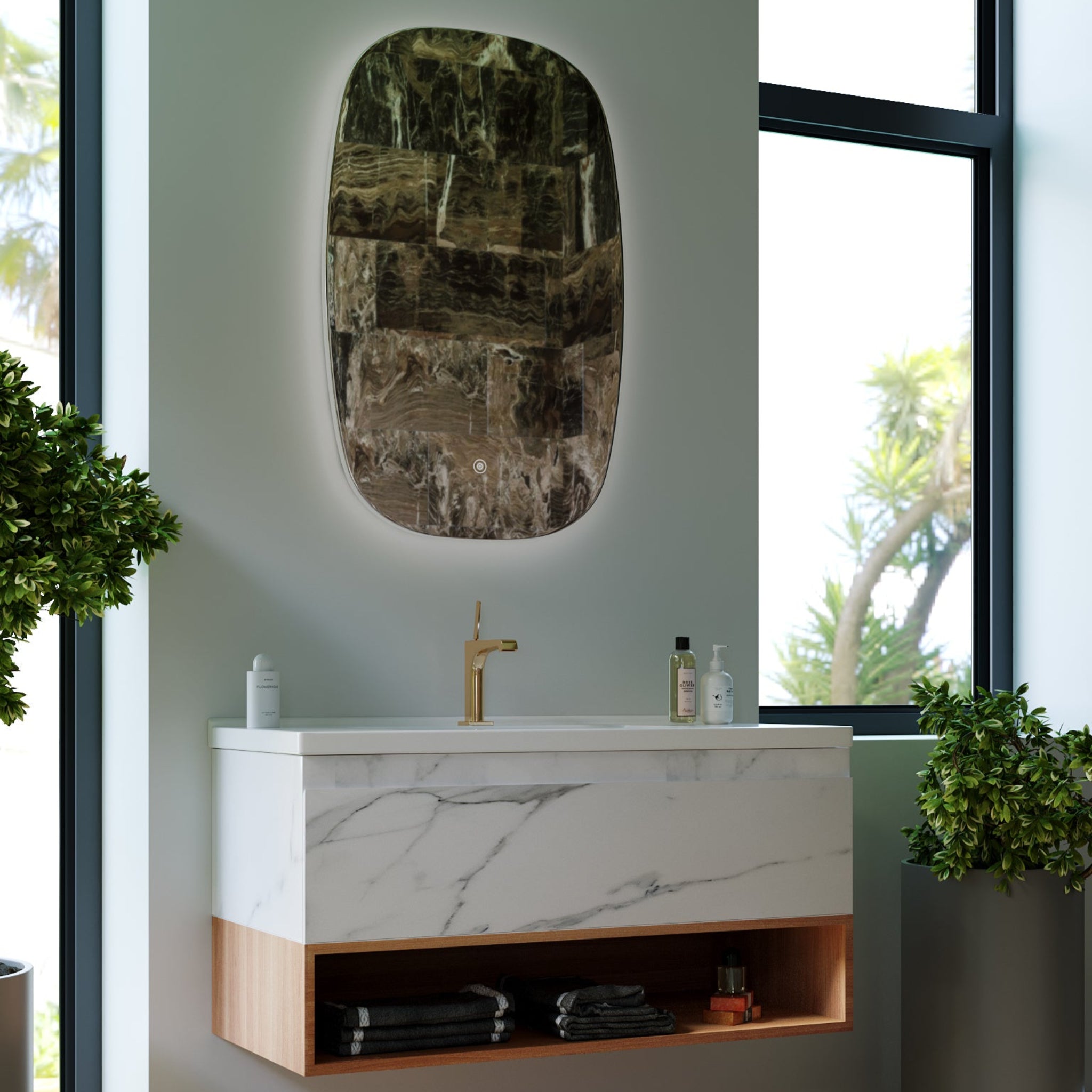 BELBAGNO ZERO CALLACATTA 1000MM SINGLE BOWL WALL HUNG VANITY AND BASIN