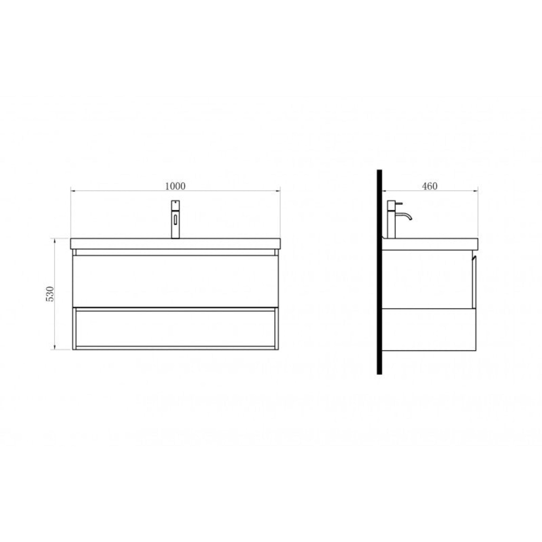 BELBAGNO ZERO CALLACATTA 1000MM SINGLE BOWL WALL HUNG VANITY AND BASIN