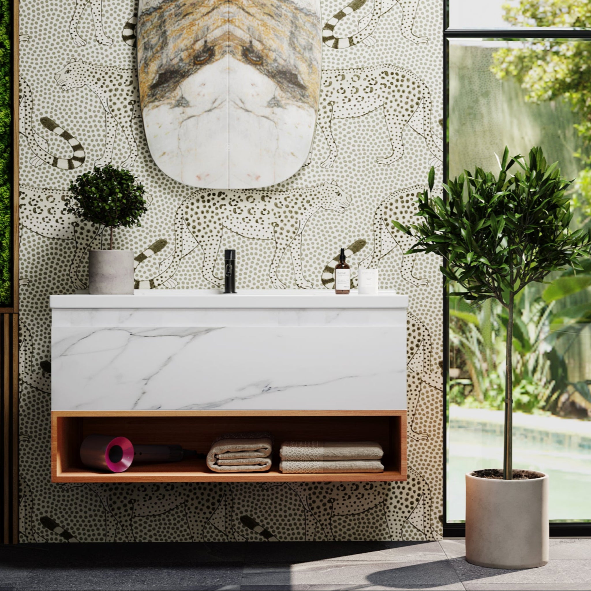 BELBAGNO ZERO CALLACATTA 1000MM SINGLE BOWL WALL HUNG VANITY AND BASIN