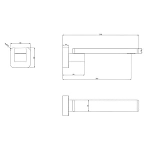Linsol Zia Swivel Bath Spout 230mm Matte Black - Lifestyle
