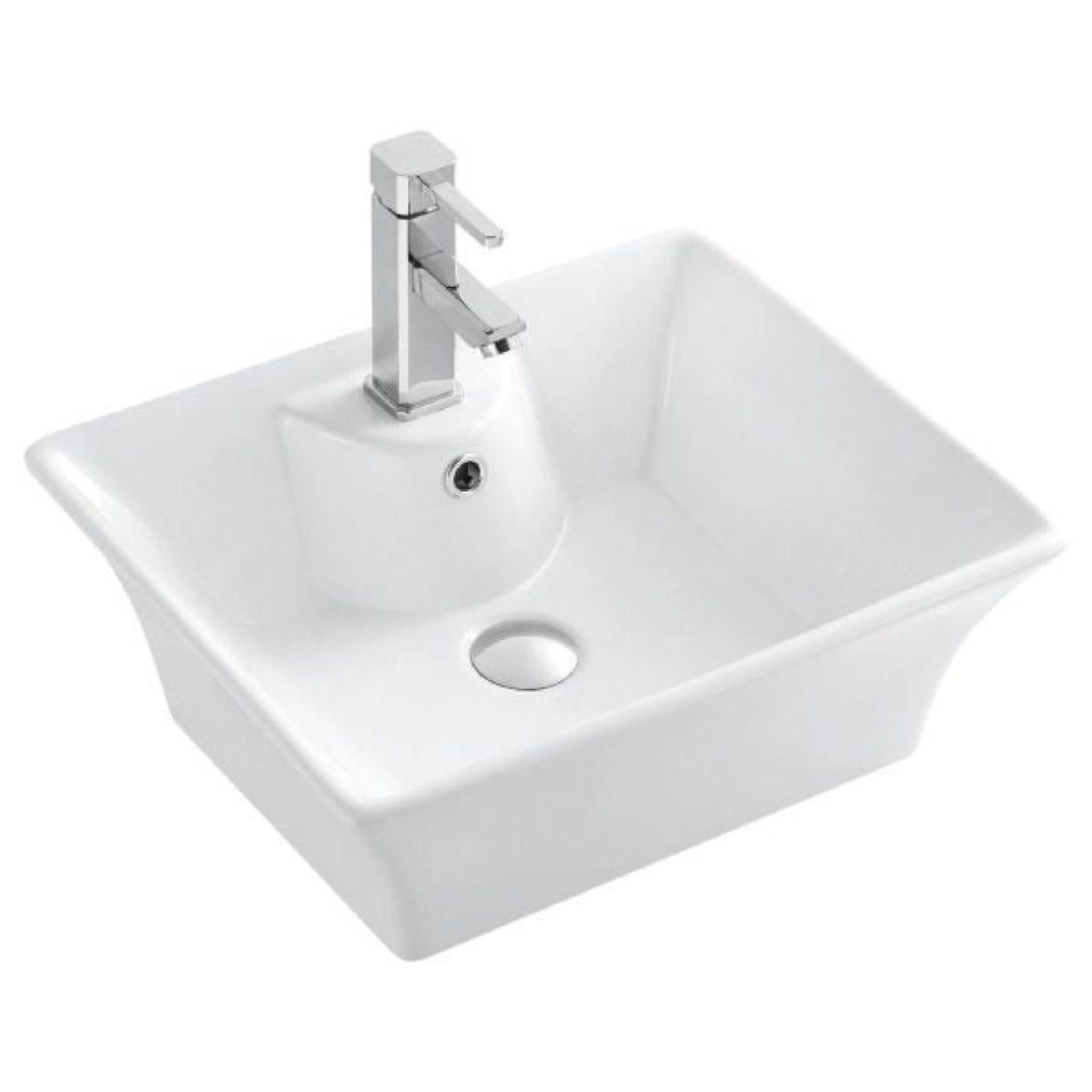 MERCIO ZENTO RECTANGULAR WALL HUNG SEMI PEDESTAL BASIN GLOSS WHITE 495MM