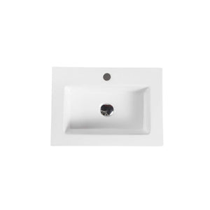 MERCIO ZENTO RECTANGULAR FREESTANDING PEDESTAL BASIN GLOSS WHITE 510MM