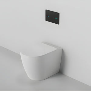 ZUMI VENUS RIMLESS WALL FACED FLOOR PAN WITH R&T IN WALL CISTERN & SENSOR TOUCHLESS BUTTON PACKAGE GLOSS WHITE