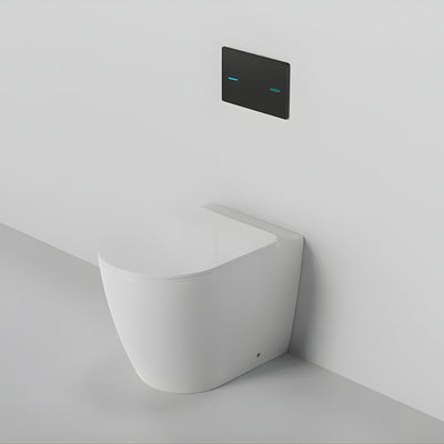ZUMI VENUS RIMLESS WALL FACED FLOOR PAN WITH R&T IN WALL CISTERN & SENSOR TOUCHLESS BUTTON PACKAGE GLOSS WHITE