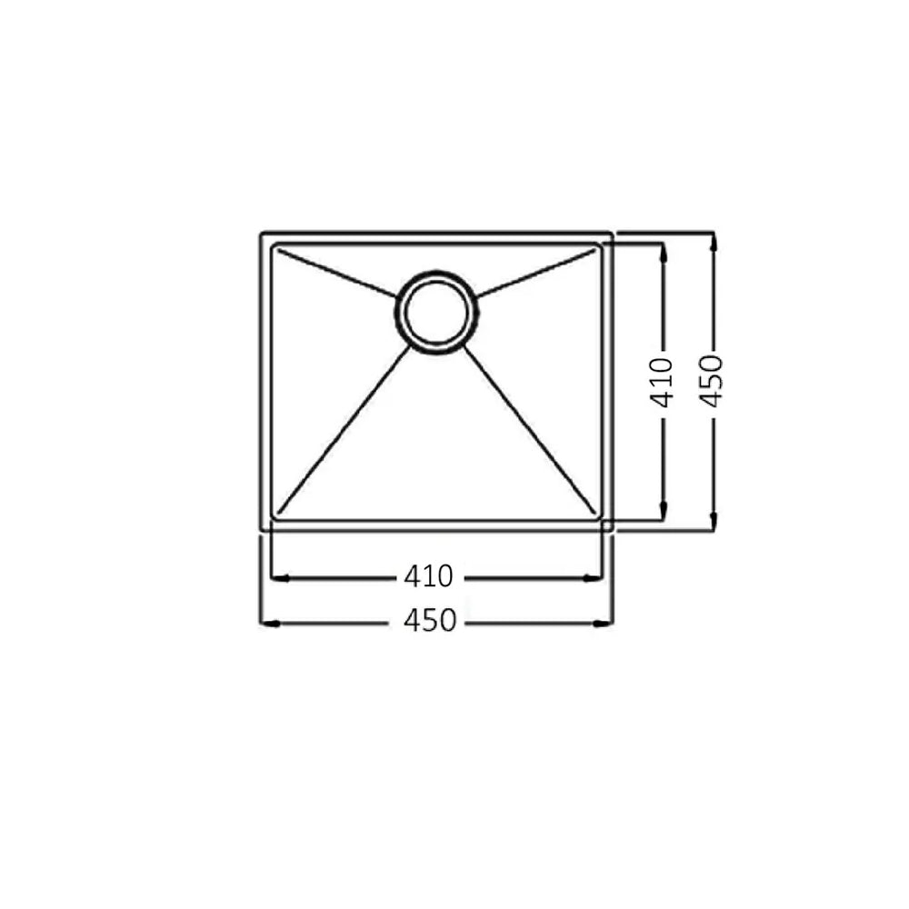 INSPIRE AXON 45S SINGLE BOWL KITCHEN SINK GUN METAL 450MM