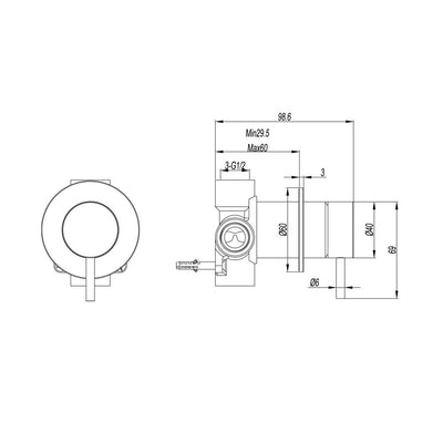 LINKWARE ELLE 316 WALL MIXER BRUSHED STAINLESS