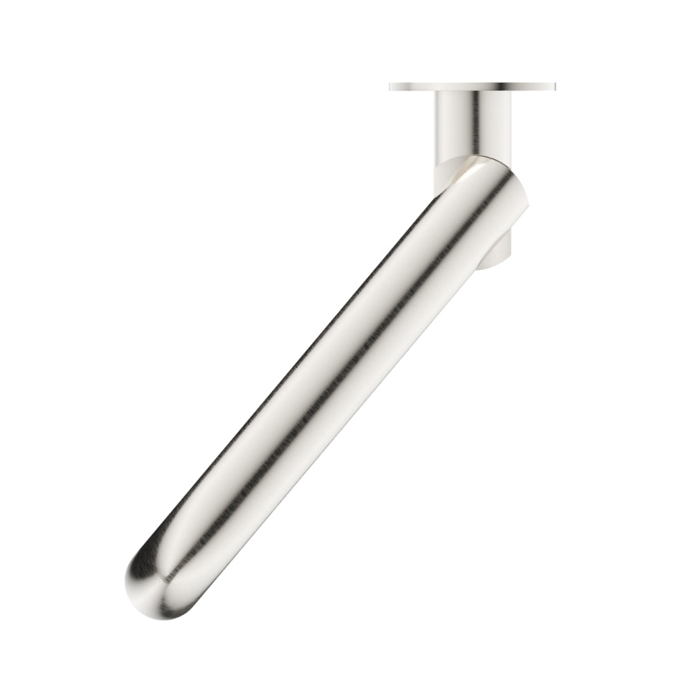 BELLA VISTA MICA SWIVEL BATH SPOUT CURVED 234MM BRUSHED NICKEL