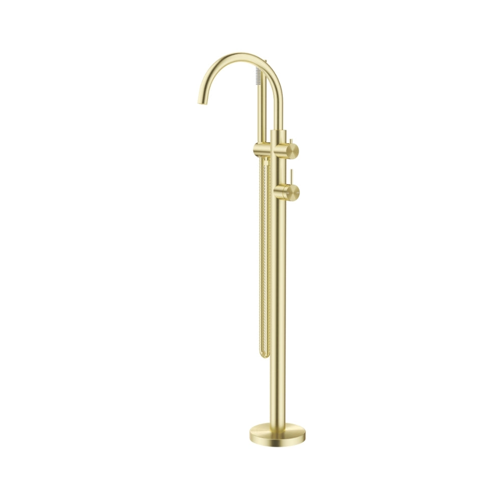 BELLA VISTA MICA FREESTANDING BATH MIXER WITH HAND SHOWER 850MM FRENCH GOLD