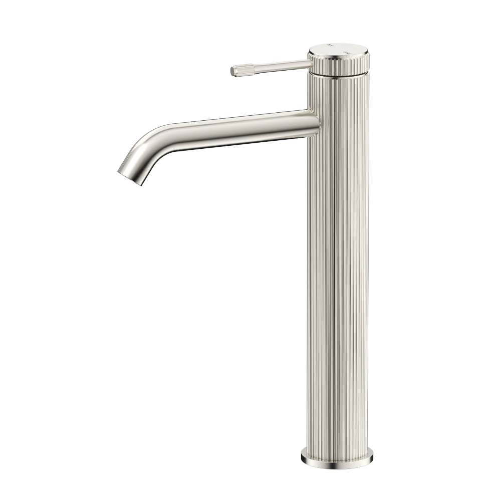 BELLA VISTA MICA FLUTED TALL BASIN MIXER 290MM BRUSHED NICKEL