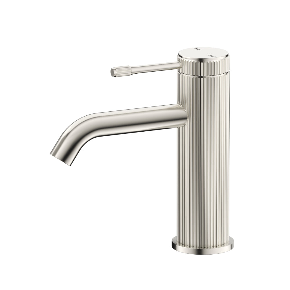 BELLA VISTA MICA FLUTED BASIN MIXER 160MM BRUSHED NICKEL