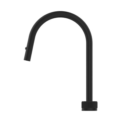 BELLA VISTA MICA LEAD FREE FLUTED PULL-OUT HOB MIXER SET 375MM BLACK