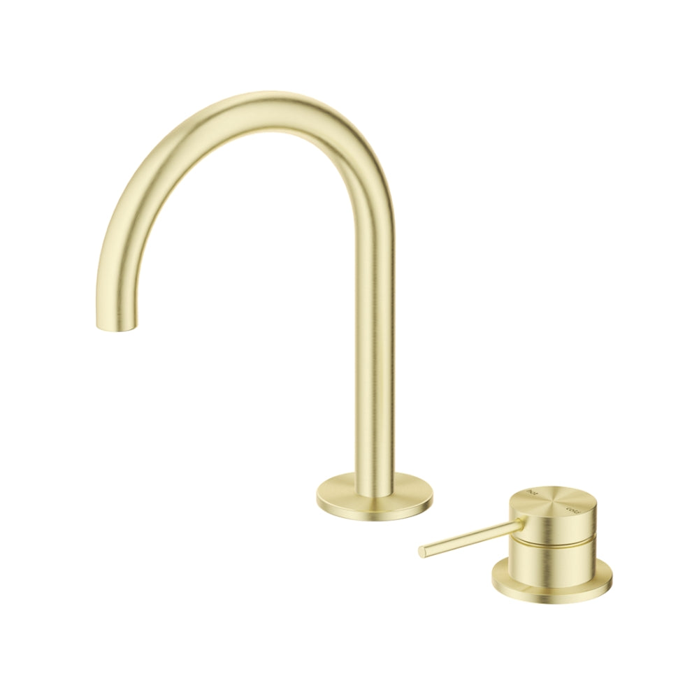 BELLA VISTA MICA GOOSENECK HOB BASIN MIXER SET 225MM FRENCH GOLD