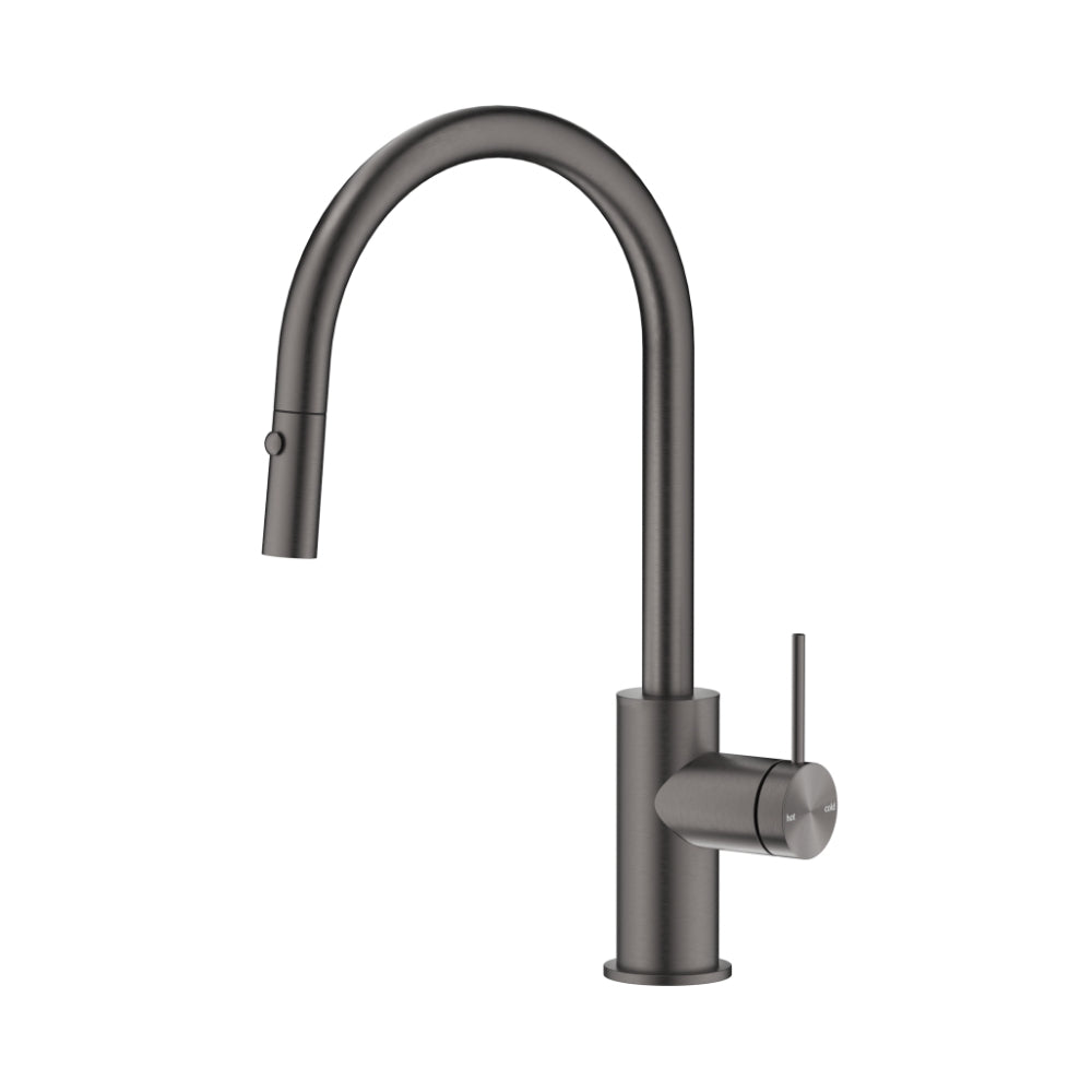BELLA VISTA MICA LEAD FREE PULL-OUT SINK MIXER 414MM GUN METAL