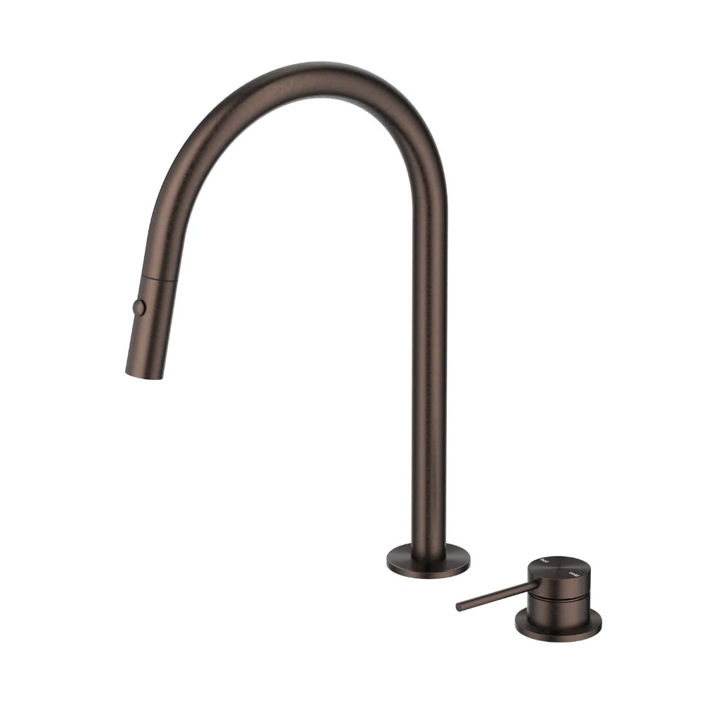 BELLA VISTA MICA LEAD FREE PULL-OUT HOB MIXER SET 375MM DUSK BRONZE