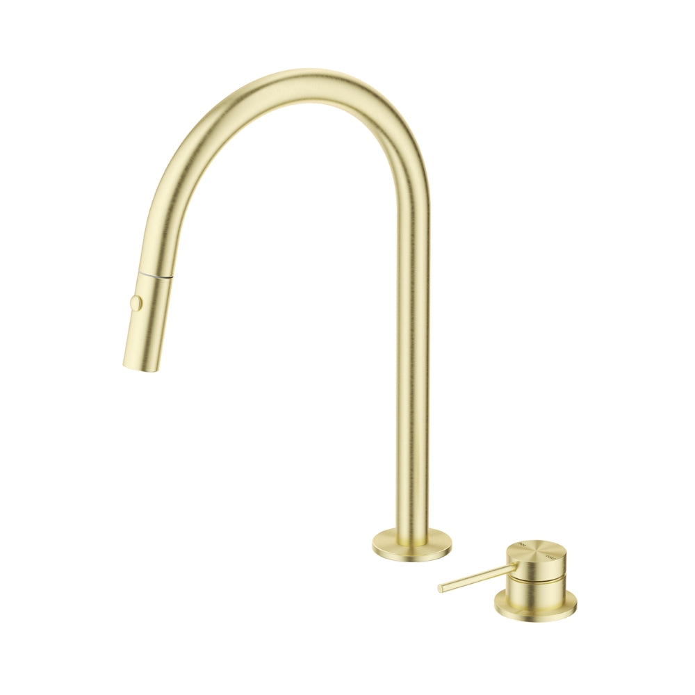 BELLA VISTA MICA LEAD FREE PULL-OUT HOB MIXER SET 375MM FRENCH GOLD