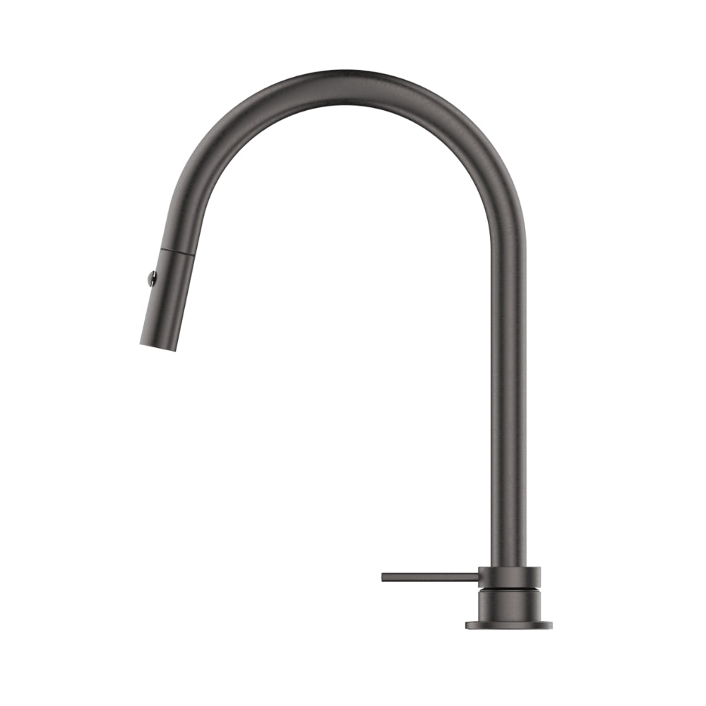 BELLA VISTA MICA LEAD FREE PULL-OUT HOB MIXER SET 375MM GUN METAL