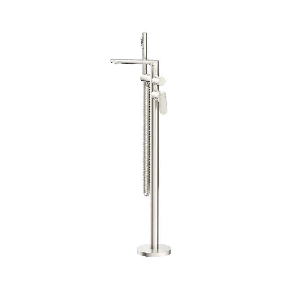 BELLA VISTA LANTRA FREESTANDING BATH MIXER WITH HAND SHOWER 917MM BRUSHED NICKEL