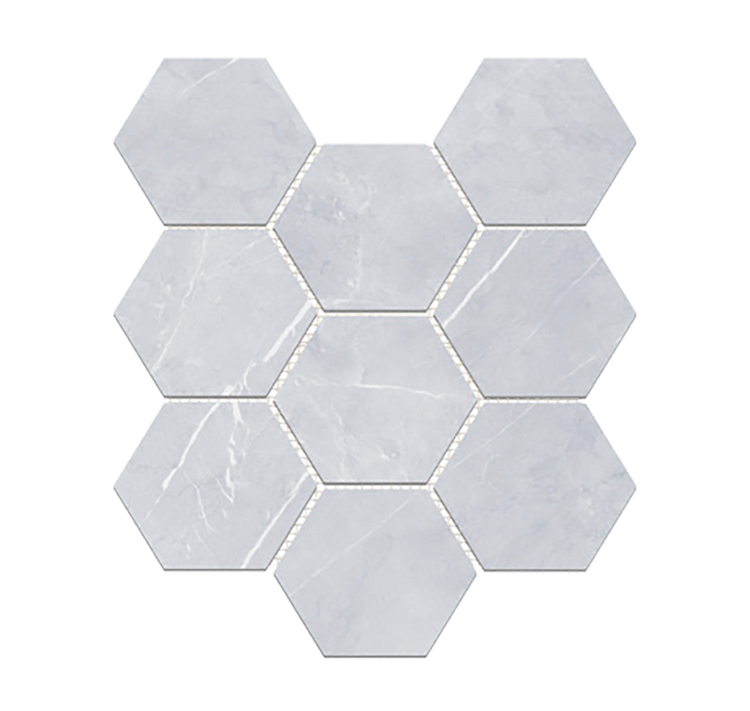 ELITE IMPORTERS BRACCA BIANCO MATTE 292X252MM HEXAGON MOSAIC TILE (PER BOX)