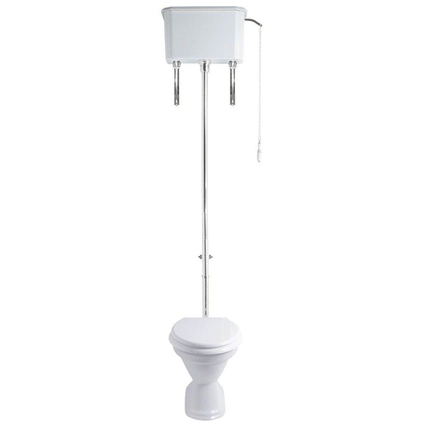 TURNER HASTINGS BIRMINGHAM CLOSE COUPLED TOILET WITH HIGH LEVEL CISTERN GLOSS WHITE