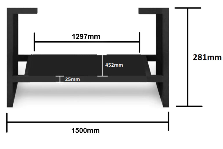 INFINITY KINGO VANITY LEGS MATTE BLACK 1500MM