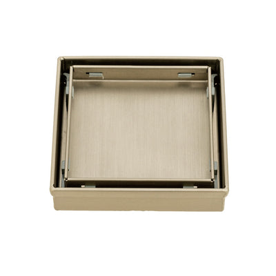 RADIANT HEATING SQUARE TILE INSERT FLOOR GRATE WARM BRUSHED NICKEL 100MM