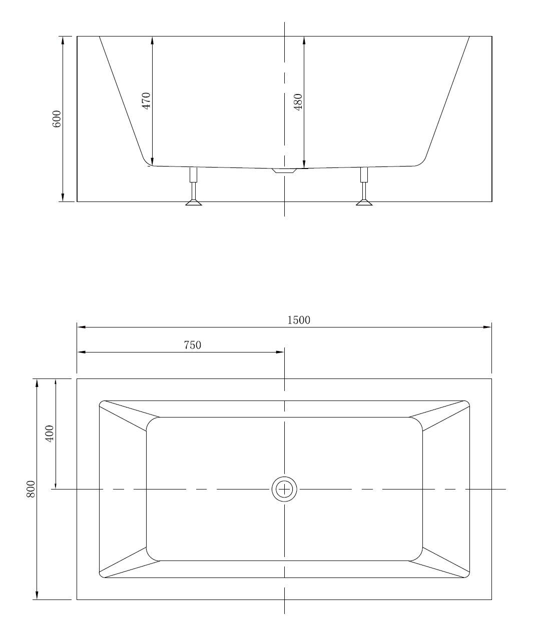 BROADWAY ATAUD FREESTANDING SPA BATH GLOSS WHITE (AVAILABLE IN 1500MM AND 1700MM) WITH 12-JETS