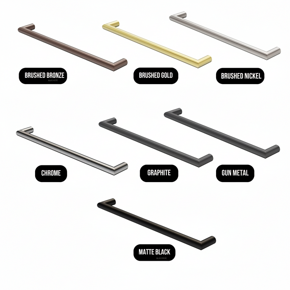 NERO MECCA SINGLE HEATED TOWEL RAIL GRAPHITE 632MM