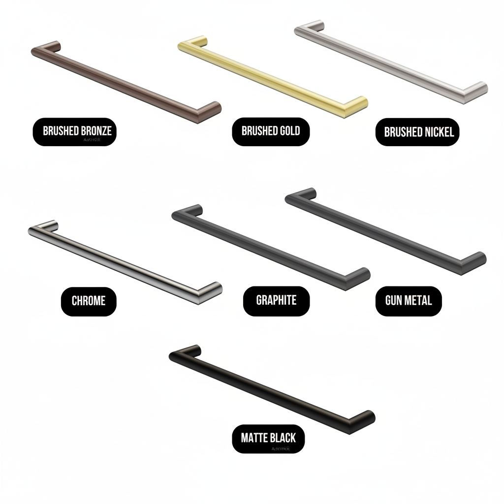 NERO MECCA SINGLE HEATED TOWEL RAIL BRUSHED BRONZE 632MM