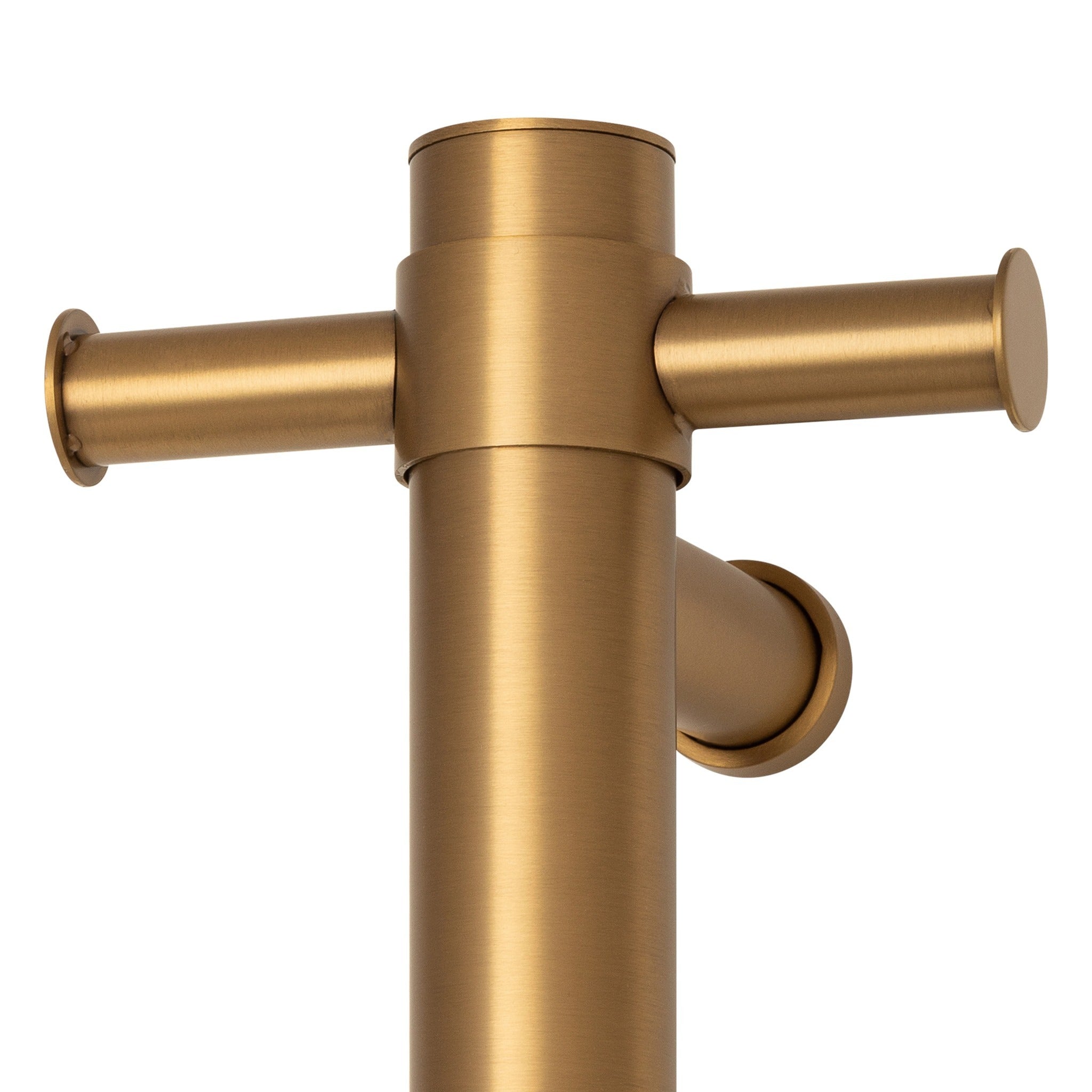 THERMOGROUP ROUND VERTICAL SINGLE HEATED TOWEL RAIL 900MM BRUSHED GOLD
