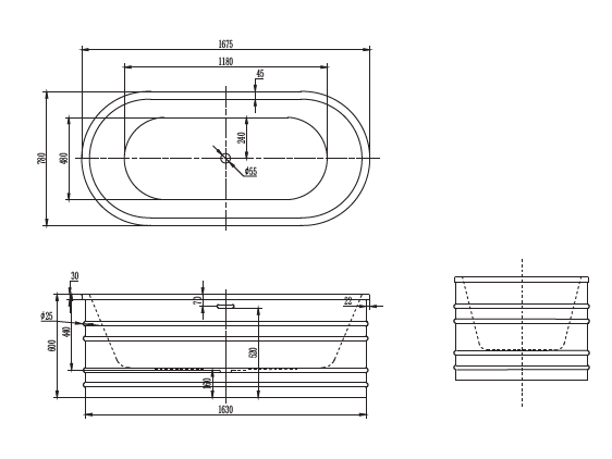 BELBAGNO BUCCIANO FREESTANDING BATHTUB STONE GREY AND GLOSS WHITE 1675MM