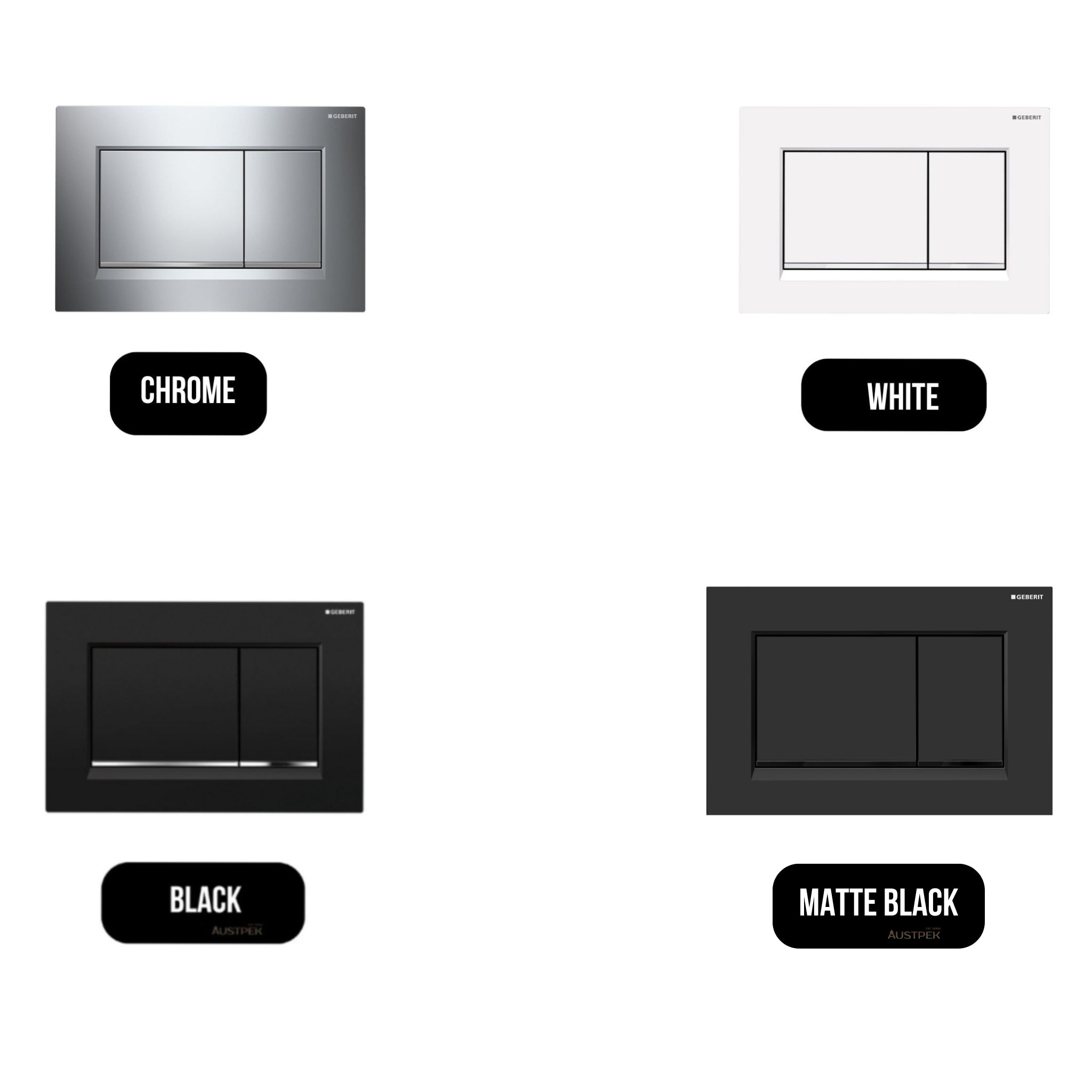 OLIVERI GEBERIT CONCEALED CISTERN FLUSH PLATE WITH SQUARE BUTTONS 246MM CHROME