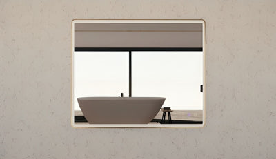 RIVA FRAMED MIRROR RECTANGLE WALL MOUNTED GOLD 750X900MM