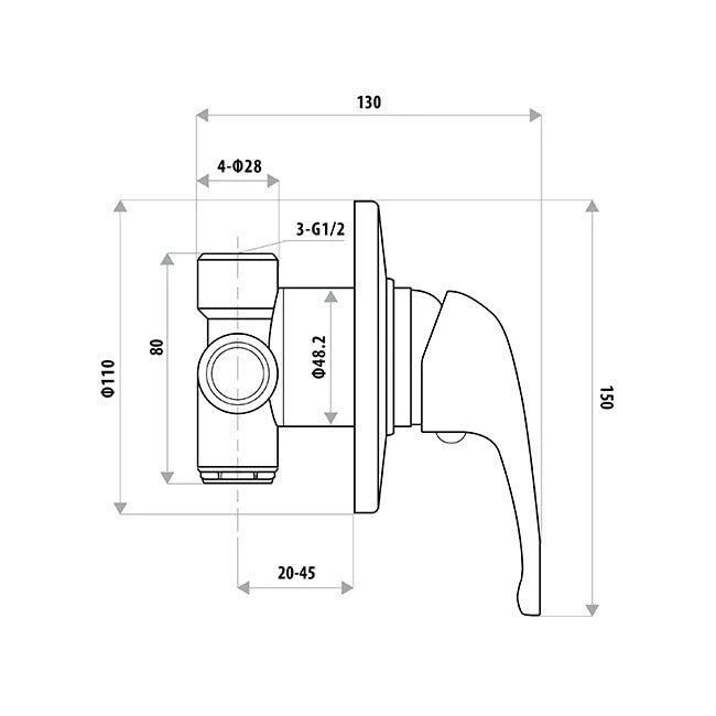 AMOZA TRADE SHOWER MIXER CHROME