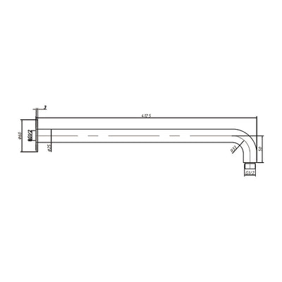 AMOZA CURVED SHOWER ARM & HEAD 2 PACKS 200MM BRUSHED COPPER