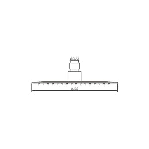AMOZA SHOWER HEAD 200MM CHROME