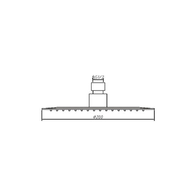 AMOZA SHOWER HEAD 200MM MATTE BLACK