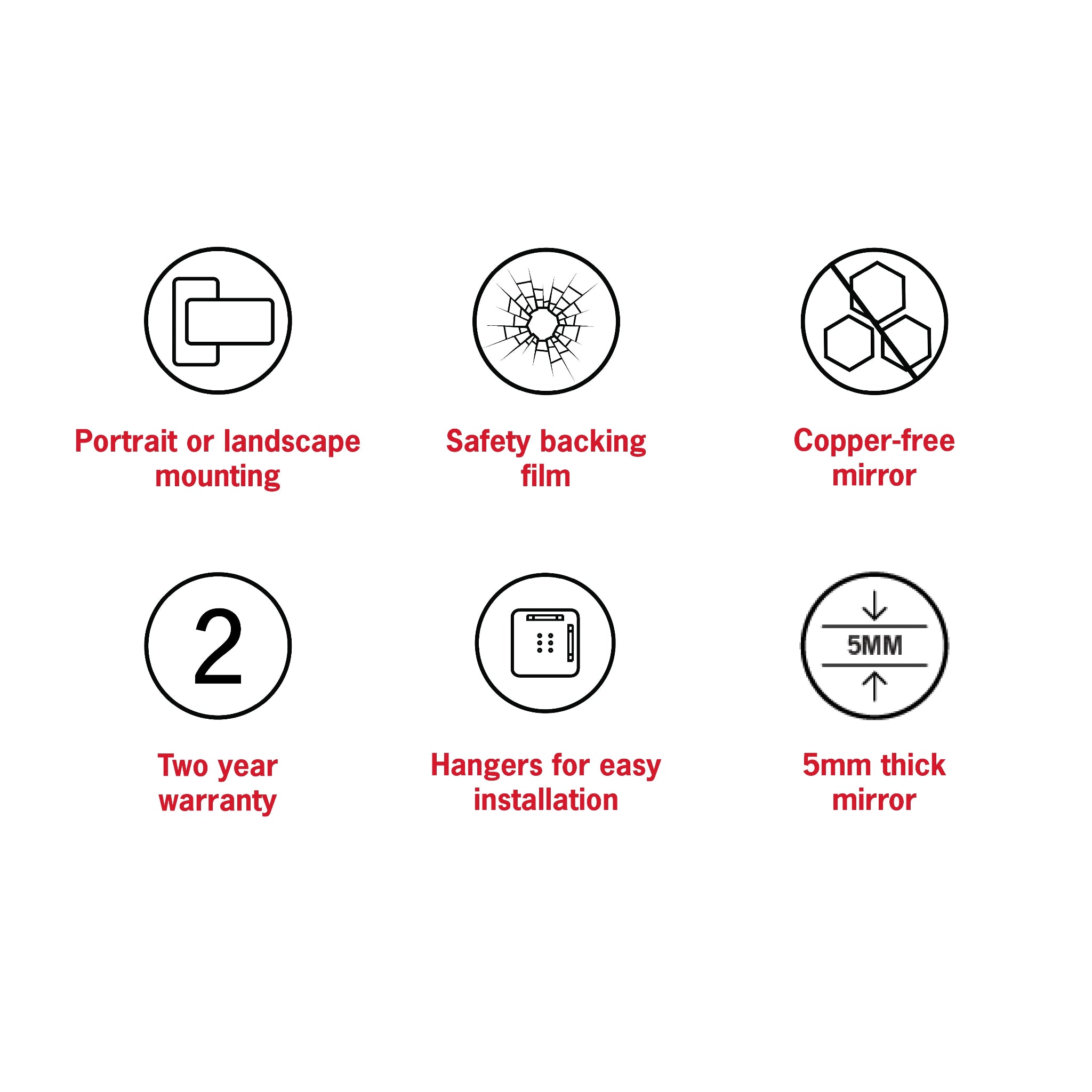 THERMOGROUP ABLAZE RECTANGLE 25MM BEVEL EDGE MIRROR 750X900MM